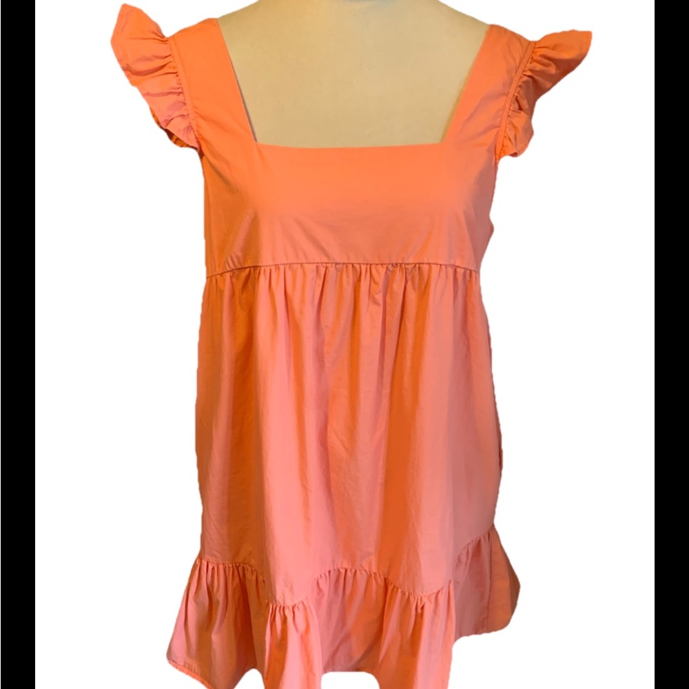 Compañía Fantástica Ruffle Babydoll Dress Coral Size L Lined